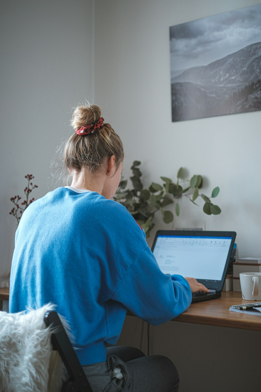 person coding on laptop at home