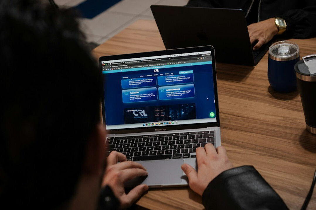 person learning programming on laptop